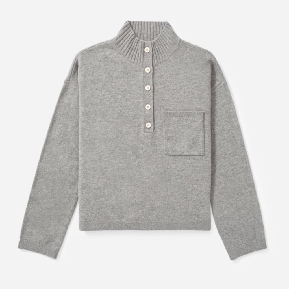 Everlane ReCashmere Button Mockneck Sweater